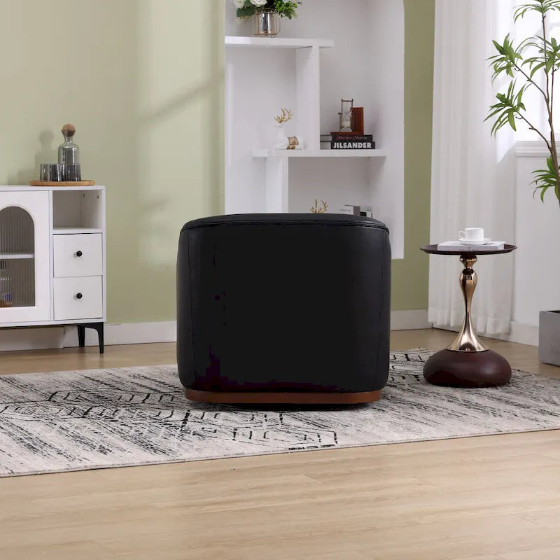 Poltrona a botte girevole a 360° rivestita con base in metallo