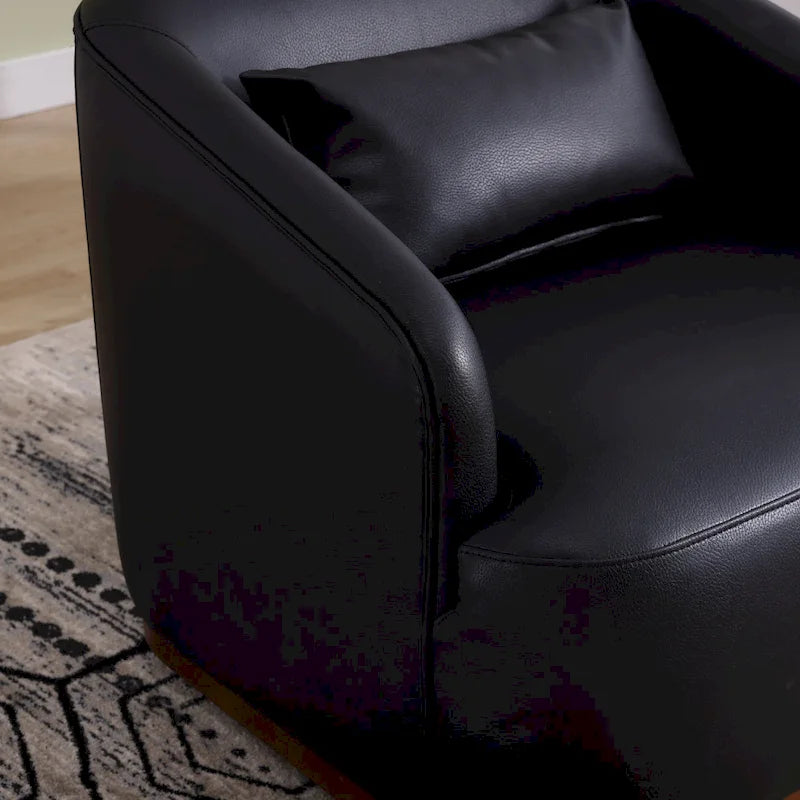 Poltrona a botte girevole a 360° rivestita con base in metallo