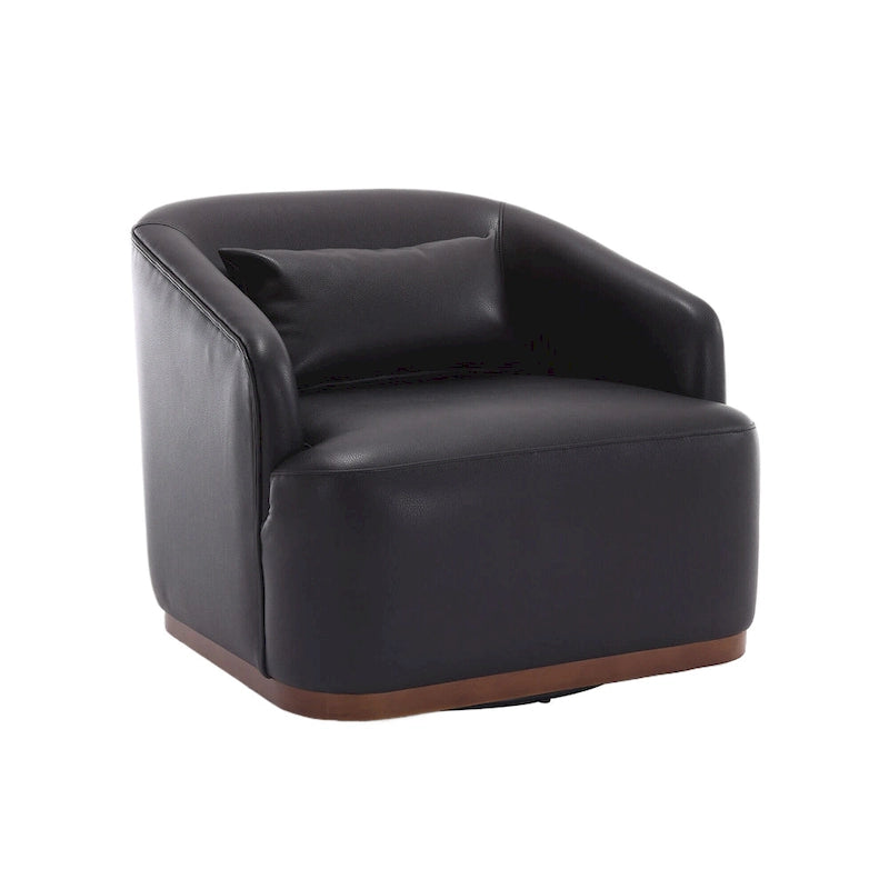 Poltrona a botte girevole a 360° rivestita con base in metallo