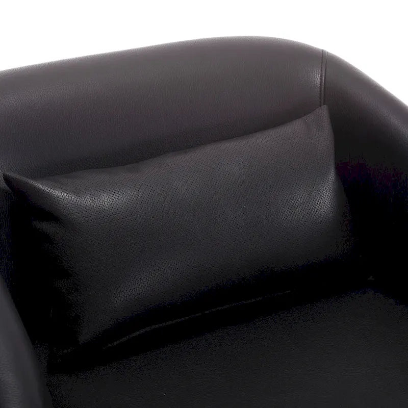 Poltrona a botte girevole a 360° rivestita con base in metallo