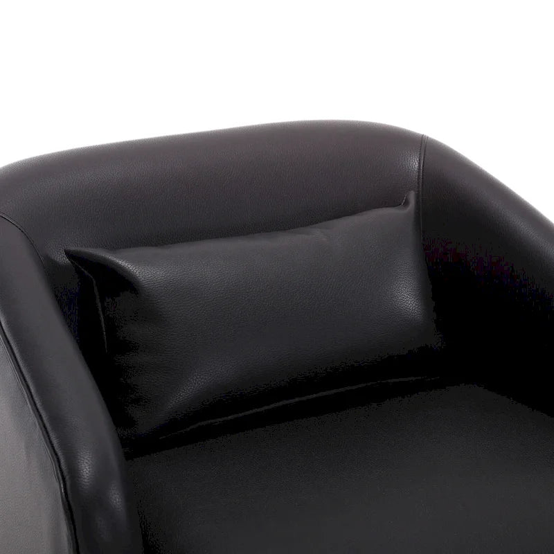 Poltrona a botte girevole a 360° rivestita con base in metallo
