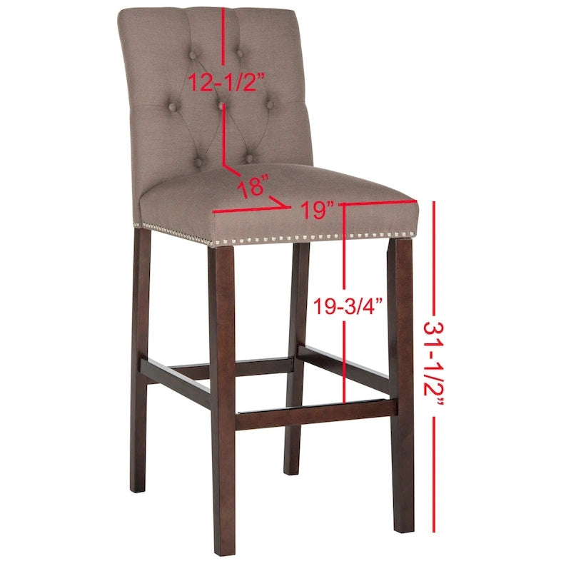 Set di 2 sgabelli da bar trapuntati da 80 cm (48L x 58P x 112A cm)
