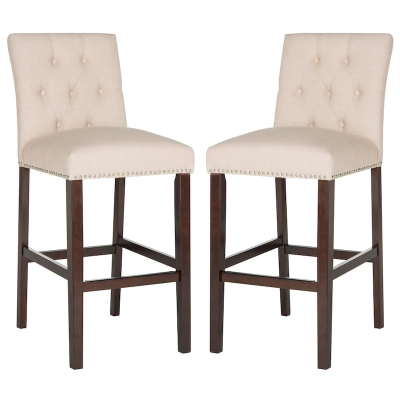 Set di 2 sgabelli da bar trapuntati da 80 cm (48L x 58P x 112A cm)