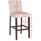 Set di 2 sgabelli da bar trapuntati da 80 cm (48L x 58P x 112A cm)