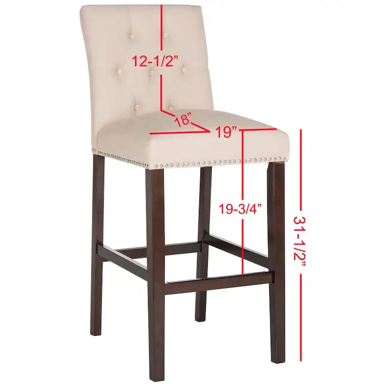 Set di 2 sgabelli da bar trapuntati da 80 cm (48L x 58P x 112A cm)