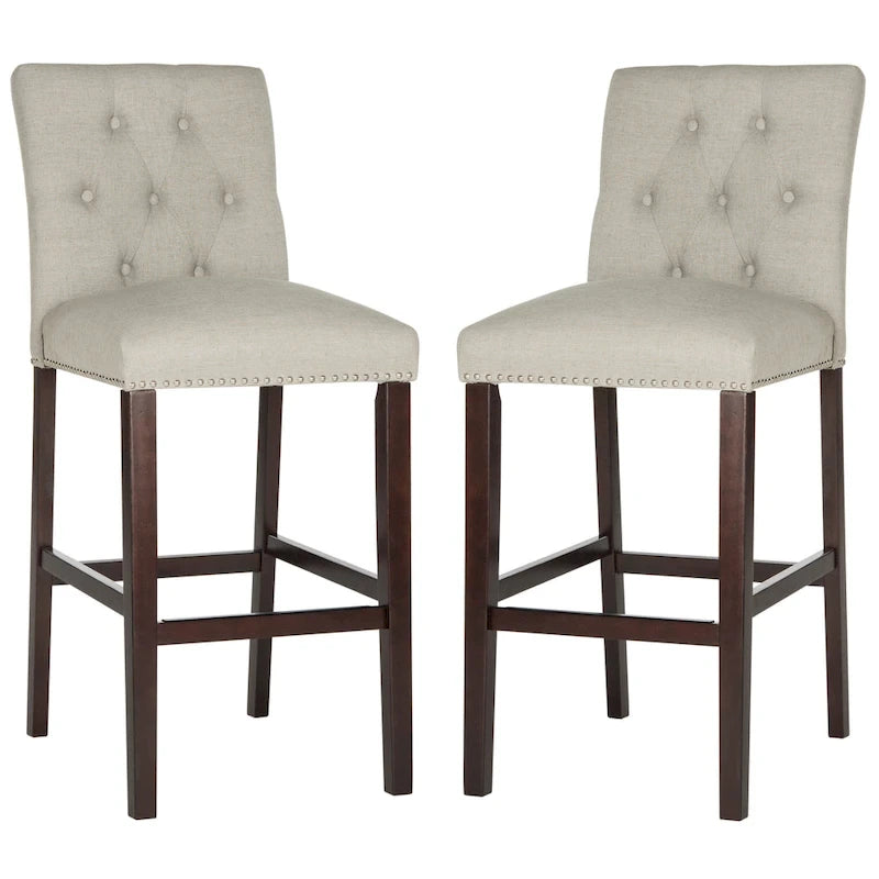 Set di 2 sgabelli da bar trapuntati da 80 cm (48L x 58P x 112A cm)