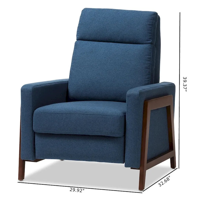 Poltrona reclinabile in tessuto Mid-Century