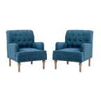 Sedia d'accento capitonné con borchie decorative, set da 2