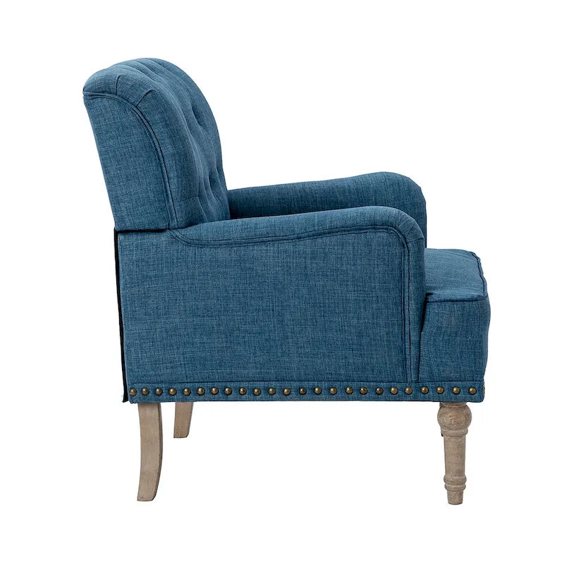 Sedia d'accento capitonné con borchie decorative, set da 2