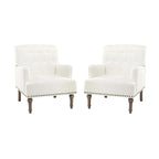 Sedia d'accento capitonné con borchie decorative, set da 2