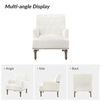 Sedia d'accento capitonné con borchie decorative, set da 2