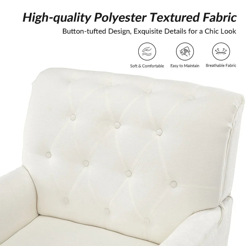 Sedia d'accento capitonné con borchie decorative, set da 2