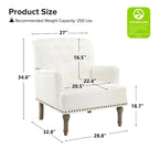 Sedia d'accento capitonné con borchie decorative, set da 2