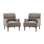 Sedia d'accento capitonné con borchie decorative, set da 2