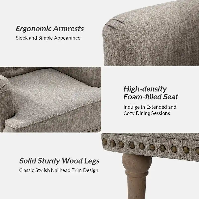 Sedia d'accento capitonné con borchie decorative, set da 2