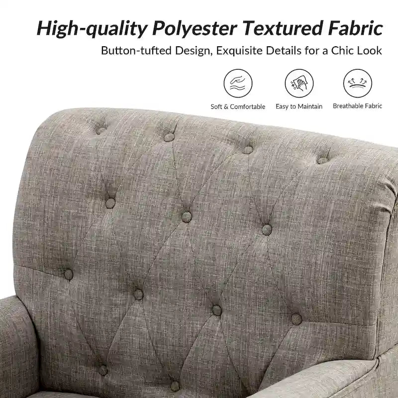 Sedia d'accento capitonné con borchie decorative, set da 2