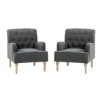 Sedia d'accento capitonné con borchie decorative, set da 2