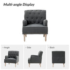 Sedia d'accento capitonné con borchie decorative, set da 2