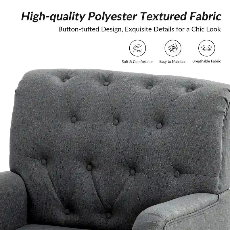 Sedia d'accento capitonné con borchie decorative, set da 2