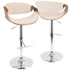Sgabello da bar girevole regolabile con dettagli color legno