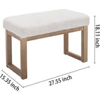 Panca Pouf Rettangolare con Rivestimento in Tessuto Morbido, Bianca