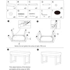 Panca Pouf Rettangolare con Rivestimento in Tessuto Morbido, Bianca