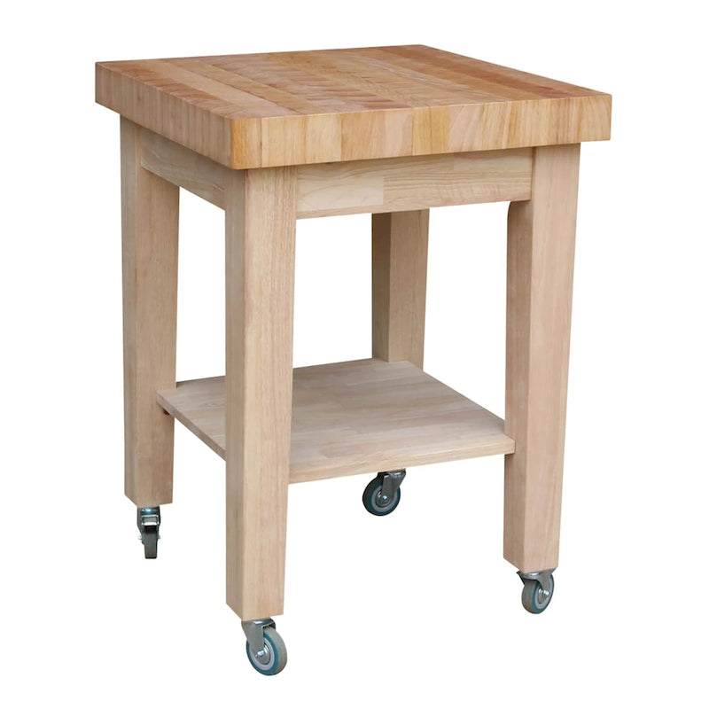 Carrello da cucina in paravood massiccio non rifinito