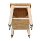 Carrello da cucina in paravood massiccio non rifinito