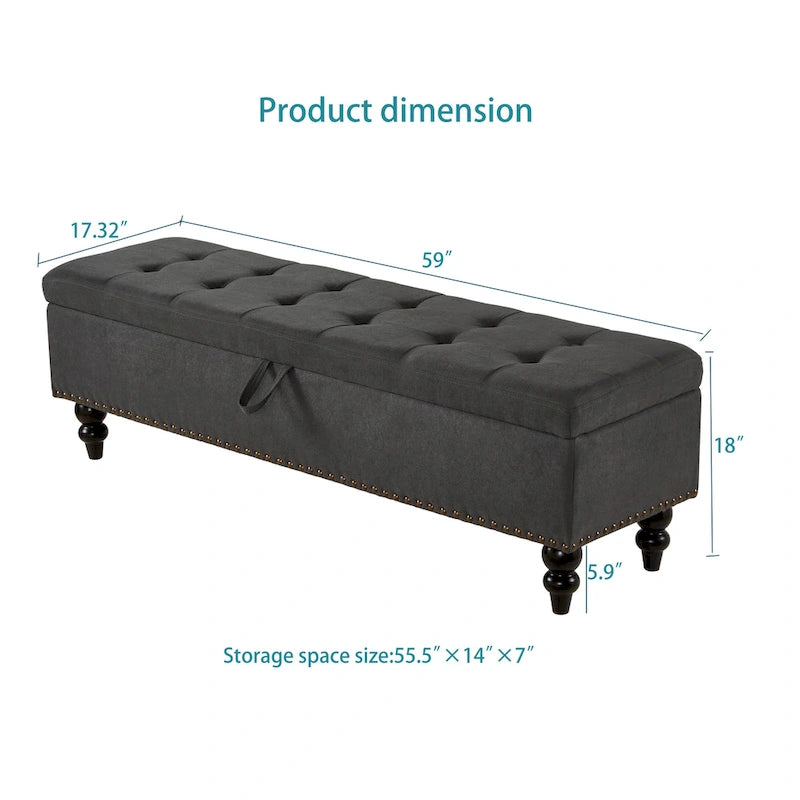 Panca contenitore/ottoman, 150 cm