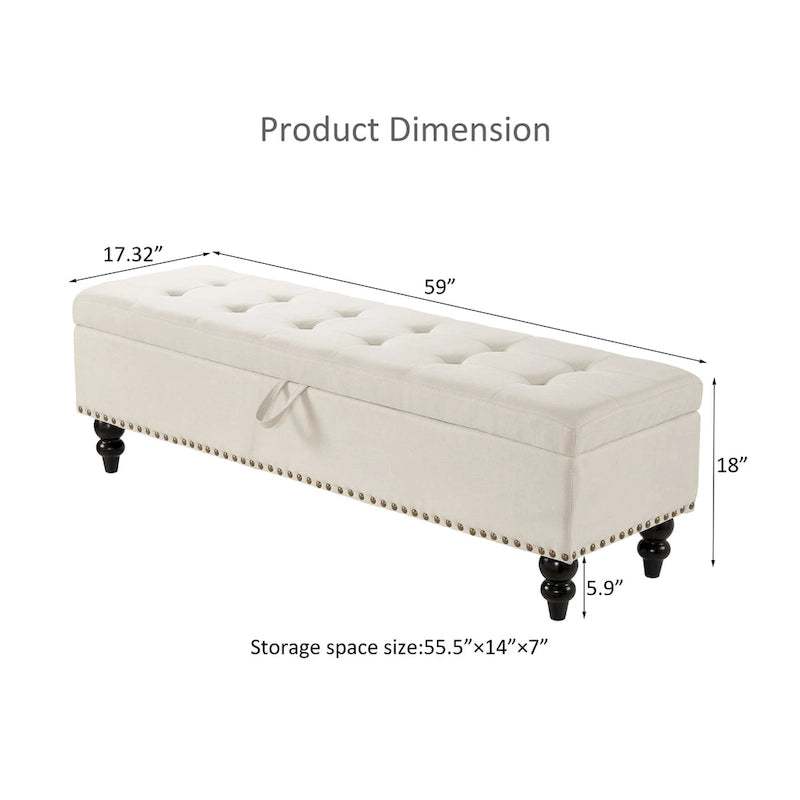 Panca contenitore/ottoman, 150 cm