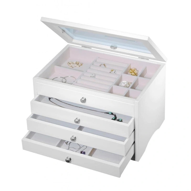 Portagioie bianco a 3 cassetti
