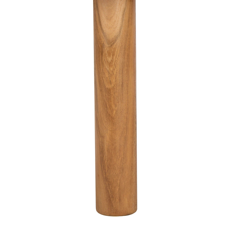 Panca in teak con cuscini e intreccio in pelle - 178 cm L x 66 cm P x 48 cm H