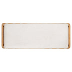 Panca in teak con cuscini e intreccio in pelle - 178 cm L x 66 cm P x 48 cm H
