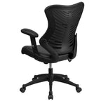 Sedia da ufficio in rete con schienale alto e braccioli regolabili