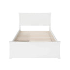 Letto a Piattaforma Completo e Pediera con 2 Cassetti Contenitori in Bianco