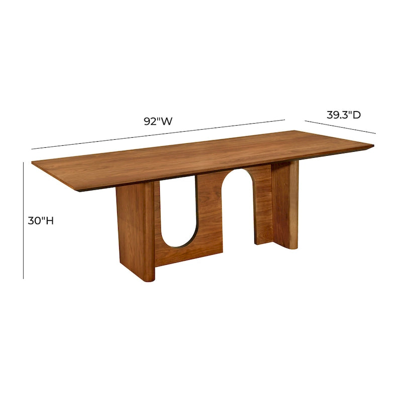 Tavolo da pranzo rettangolare in noce - 92L x 39,3P x 30A