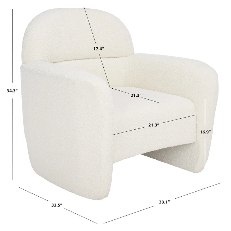 Poltrona Bouclé - 83,8 cm L x 85 cm P x 86,3 cm H