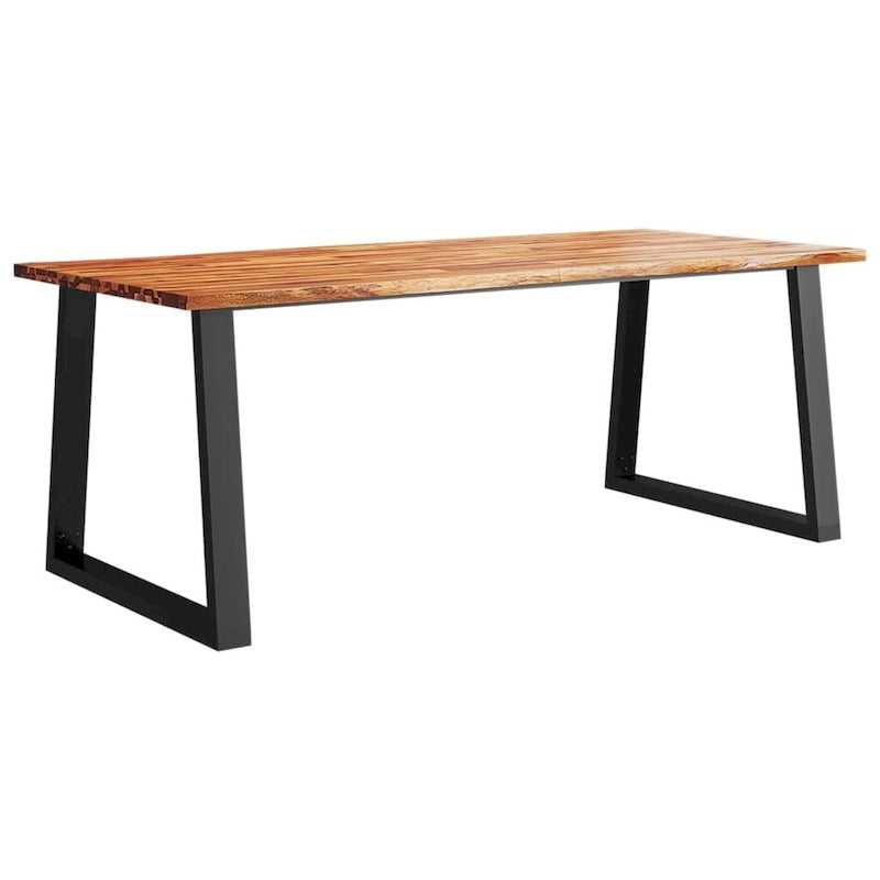 Tavolo da pranzo in legno massello di acacia con bordo naturale
