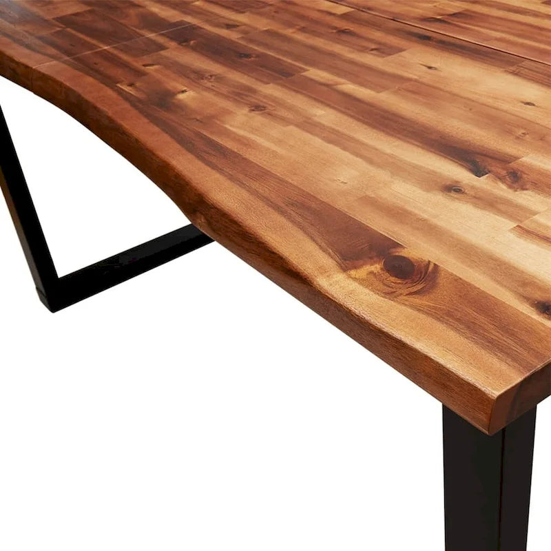 Tavolo da pranzo in legno massello di acacia con bordo naturale
