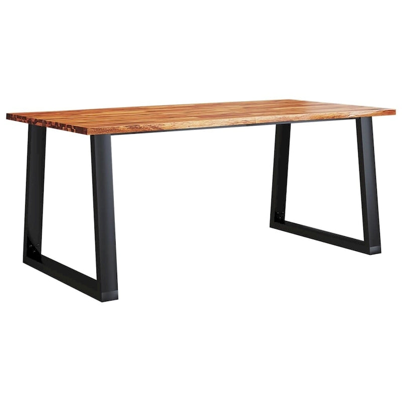 Tavolo da pranzo in legno massello di acacia con bordo naturale