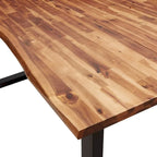Tavolo da pranzo in legno massello di acacia con bordo naturale