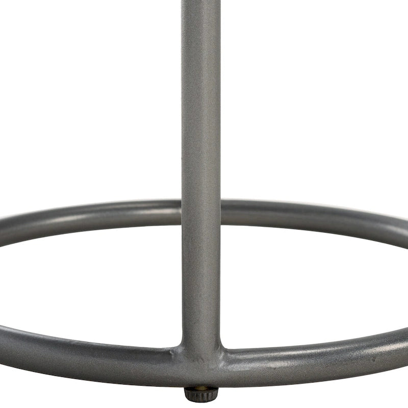 Tavolino da bibite rotondo a 2 ripiani in marmo, grigio, 33 cm L x 30,5 cm P x 61 cm H