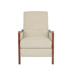 Poltrona reclinabile con schienale imbottito e struttura in legno, stile Mid-Century Modern