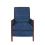 Poltrona reclinabile con schienale imbottito e struttura in legno, stile Mid-Century Modern