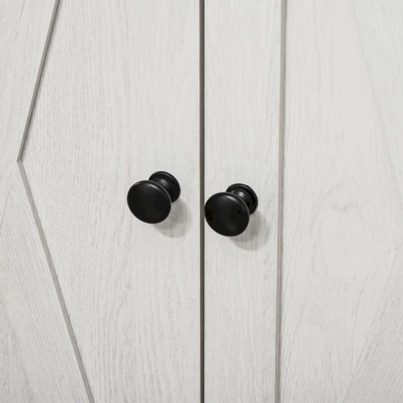 Mobiletto Accentato con Doppie Ante e Cassetto, Bianco