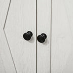 Mobiletto Accentato con Doppie Ante e Cassetto, Bianco