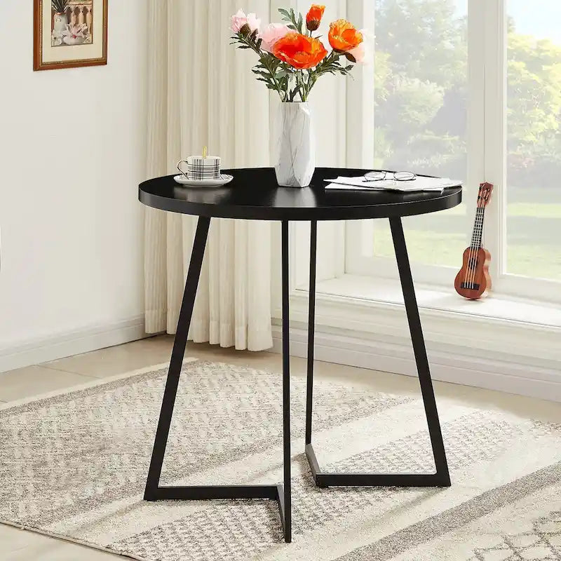 Tavolo da pranzo rotondo da 31,5" con gambe in metallo