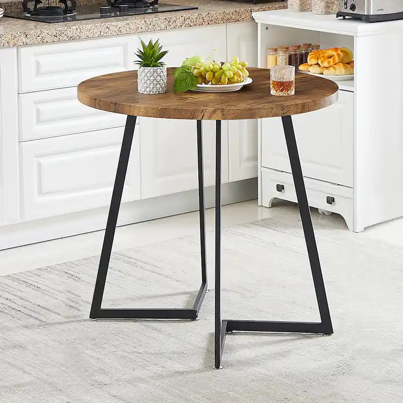 Tavolo da pranzo rotondo da 31,5" con gambe in metallo