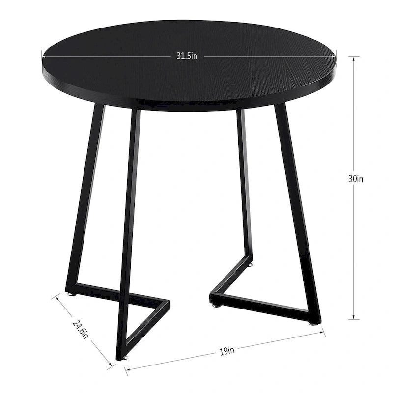 Tavolo da pranzo rotondo da 31,5" con gambe in metallo