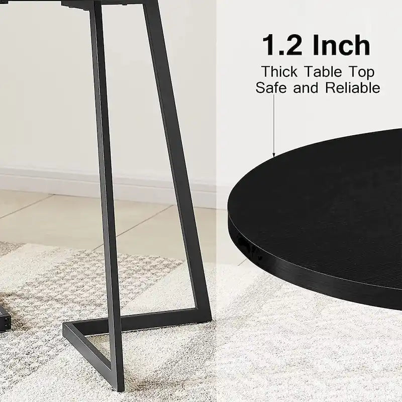 Tavolo da pranzo rotondo da 31,5" con gambe in metallo